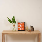 Mid Century Modern Geometric 04 Orange Framed Canvas Print Gallery Image 4