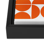 Mid Century Modern Geometric 04 Orange Framed Canvas Print Gallery Image 3