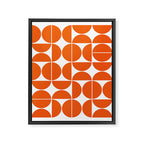 Mid Century Modern Geometric 04 Orange Framed Canvas Print Gallery Image 6