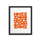 Mid Century Modern Geometric 04 Orange Framed Art Print Gallery Image 5