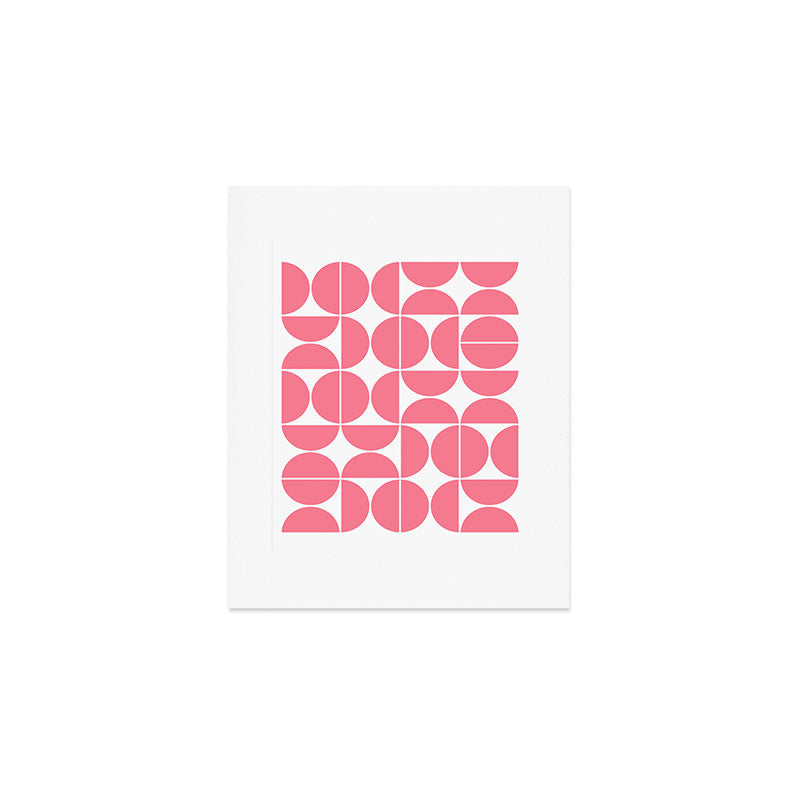 Mid Century Modern Geometric 04 Pink Art Print Gallery Image 1