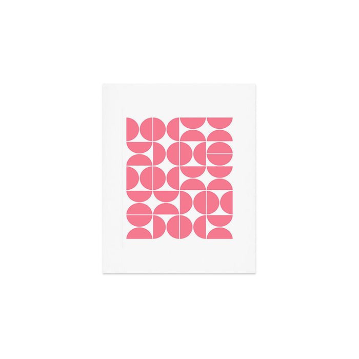 Mid Century Modern Geometric 04 Pink Art Print Gallery Image 1