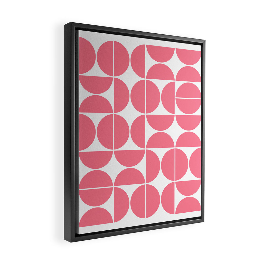 Mid Century Modern Geometric 04 Pink Framed Canvas Print Gallery Image 2