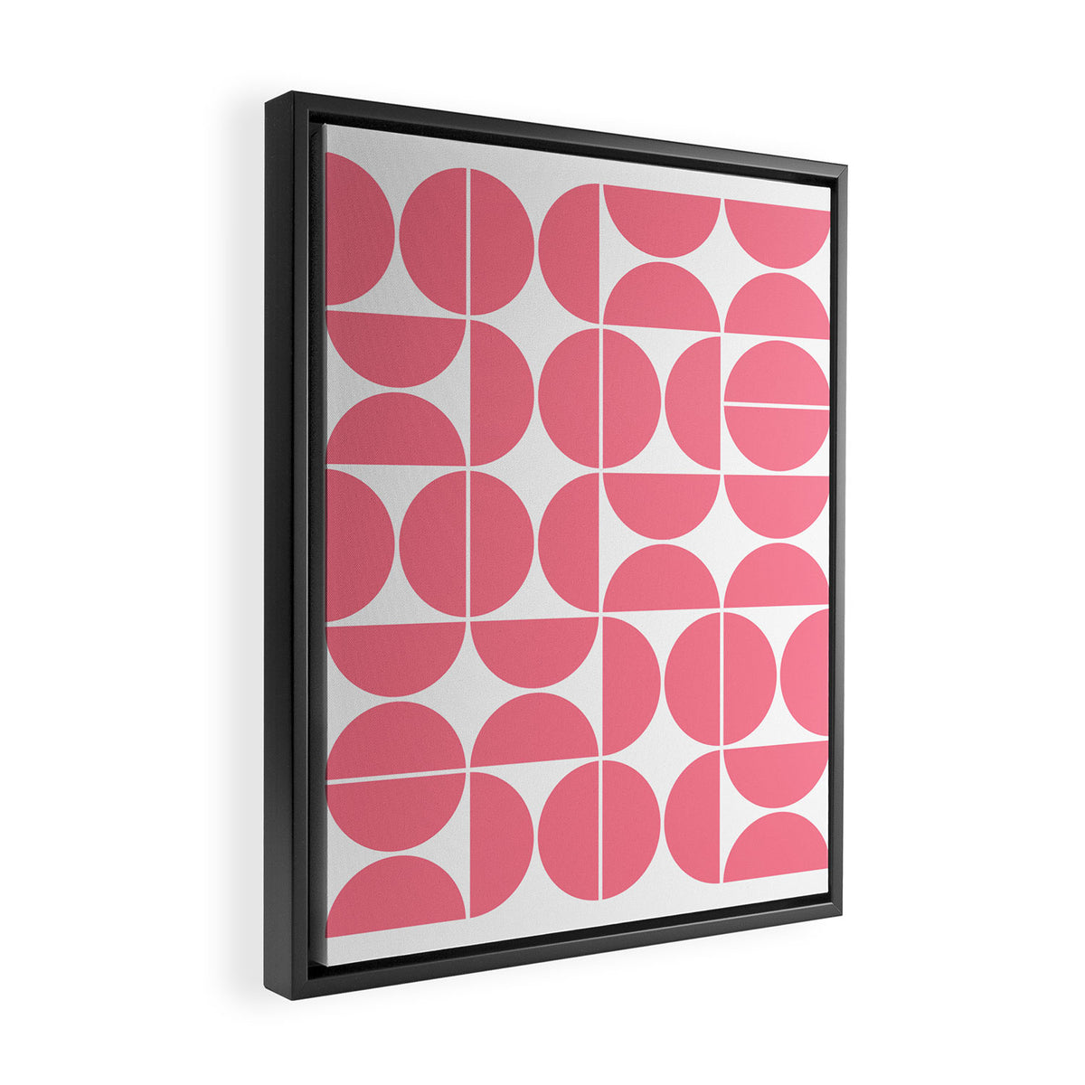 Mid Century Modern Geometric 04 Pink Framed Canvas Print Gallery Image 2