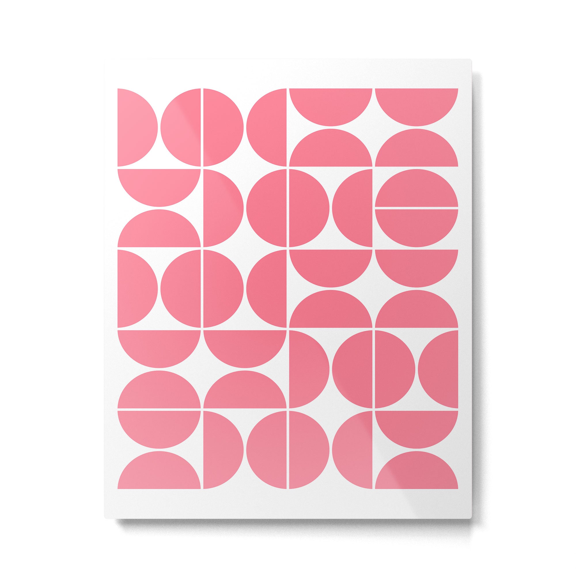Mid Century Modern Geometric 04 Pink Metal Print Gallery Image 4