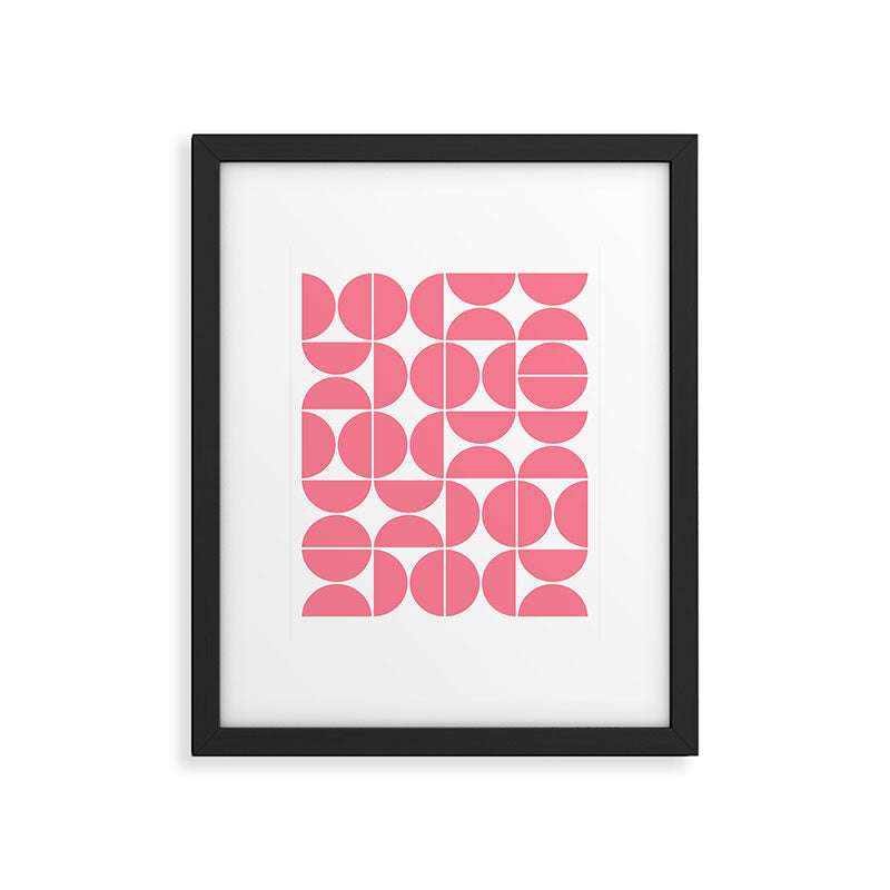 Mid Century Modern Geometric 04 Pink Framed Art Print Gallery Image 5