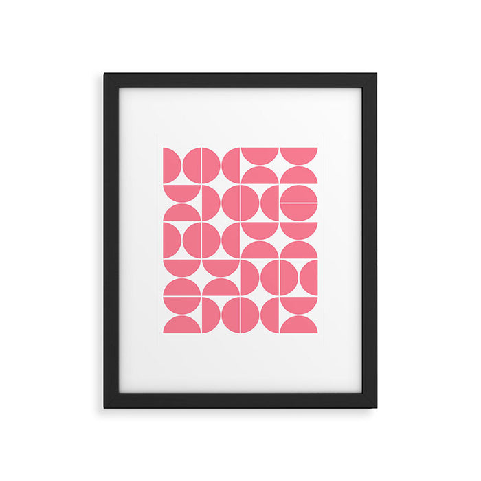 Mid Century Modern Geometric 04 Pink Framed Art Print Gallery Image 1