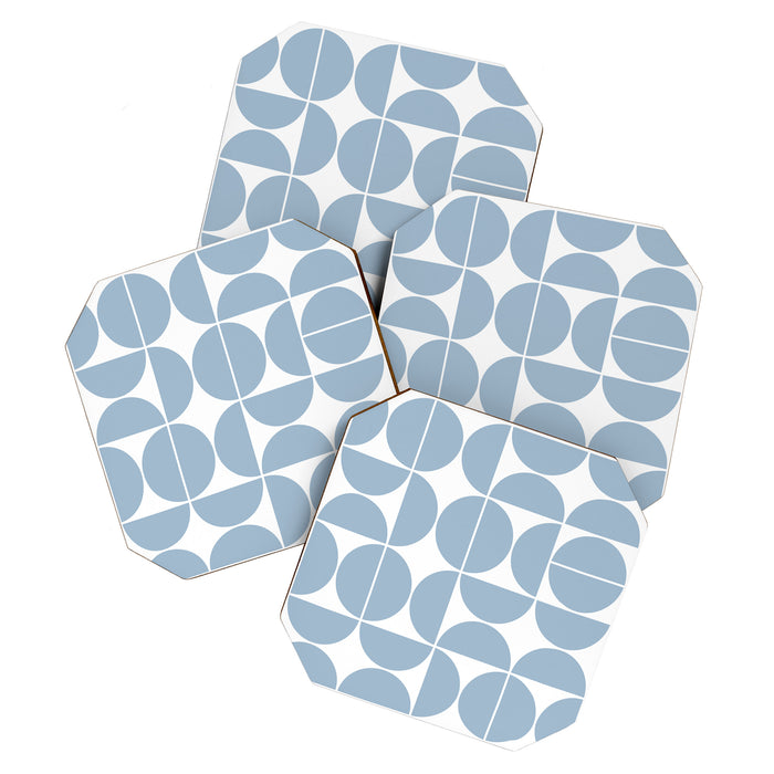 Mid Century Modern Geometric 04 Soft Blue Coaster Gallery Image 1
