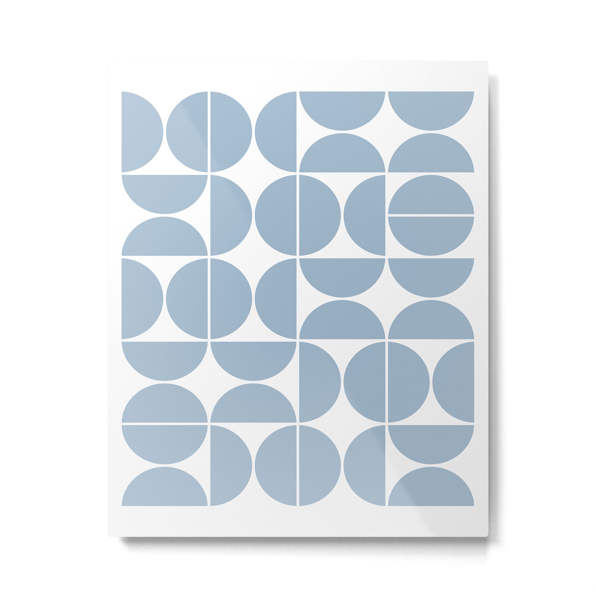 Mid Century Modern Geometric 04 Soft Blue Metal Print Gallery Image 4
