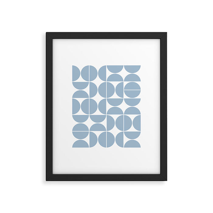 Mid Century Modern Geometric 04 Soft Blue Framed Art Print Gallery Image 1