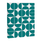 Mid Century Modern Geometric 04 Teal Canvas Print Gallery Image 6