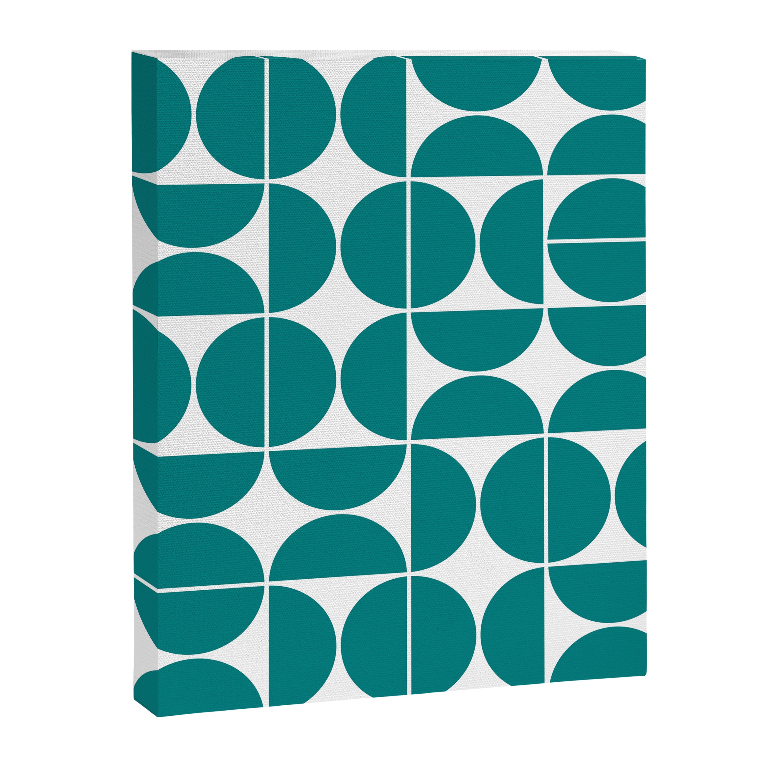 Mid Century Modern Geometric 04 Teal Canvas Print Gallery Image 6