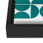 Mid Century Modern Geometric 04 Teal Framed Canvas Print Gallery Image 3