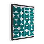 Mid Century Modern Geometric 04 Teal Framed Canvas Print Gallery Image 2