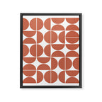 Mid Century Modern Geometric 04 Terracotta Framed Canvas Print Gallery Image 6