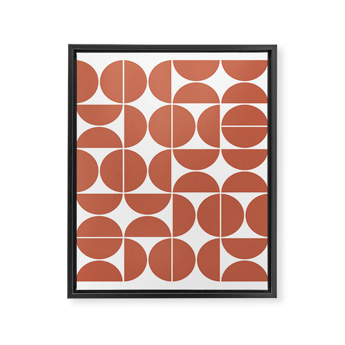 Mid Century Modern Geometric 04 Terracotta Framed Canvas Print Gallery Image 1