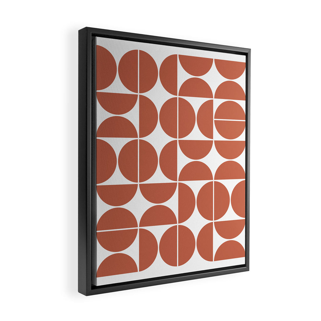 Mid Century Modern Geometric 04 Terracotta Framed Canvas Print Gallery Image 2