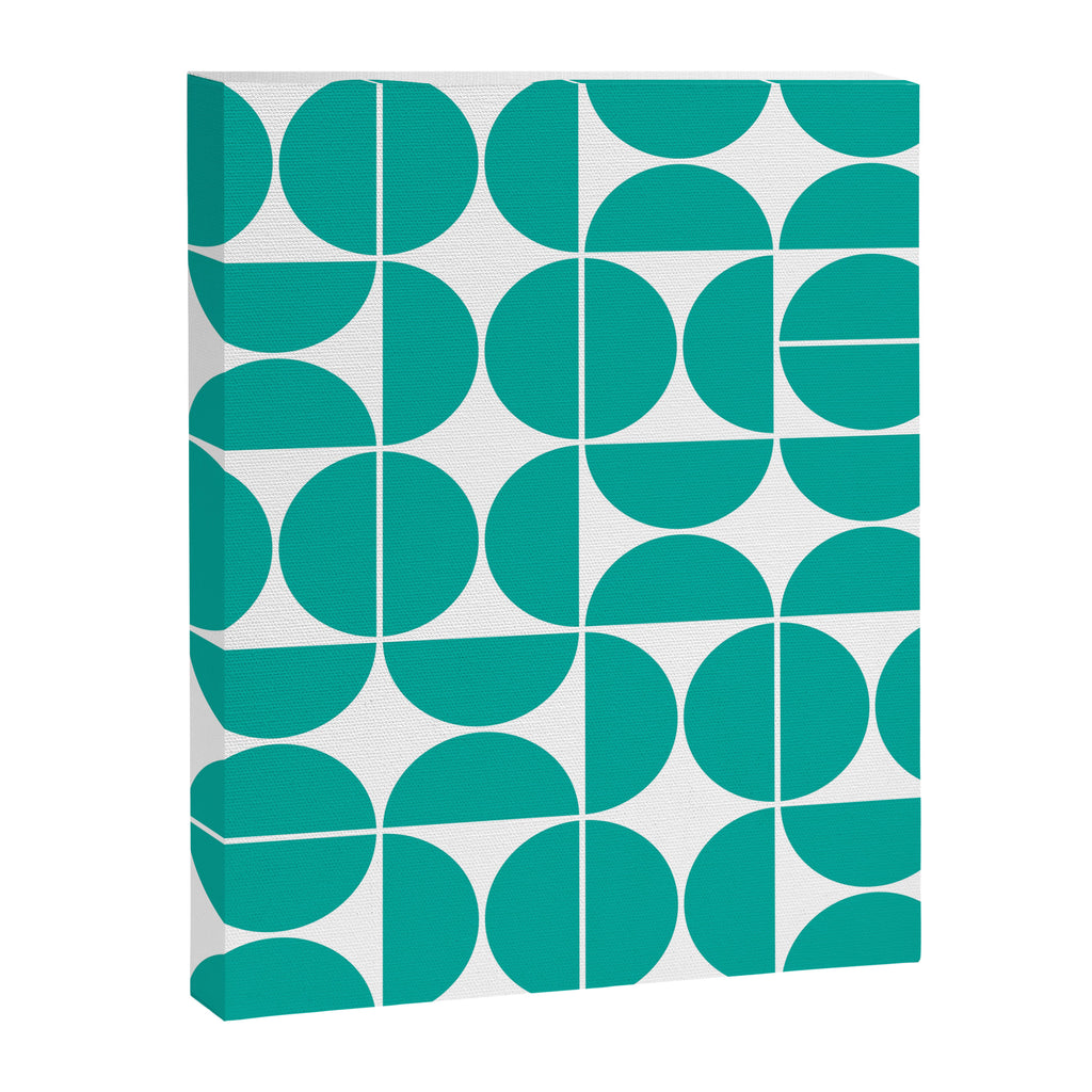 Mid Century Modern Geometric 04 Turquoise Canvas Print Gallery Image 6