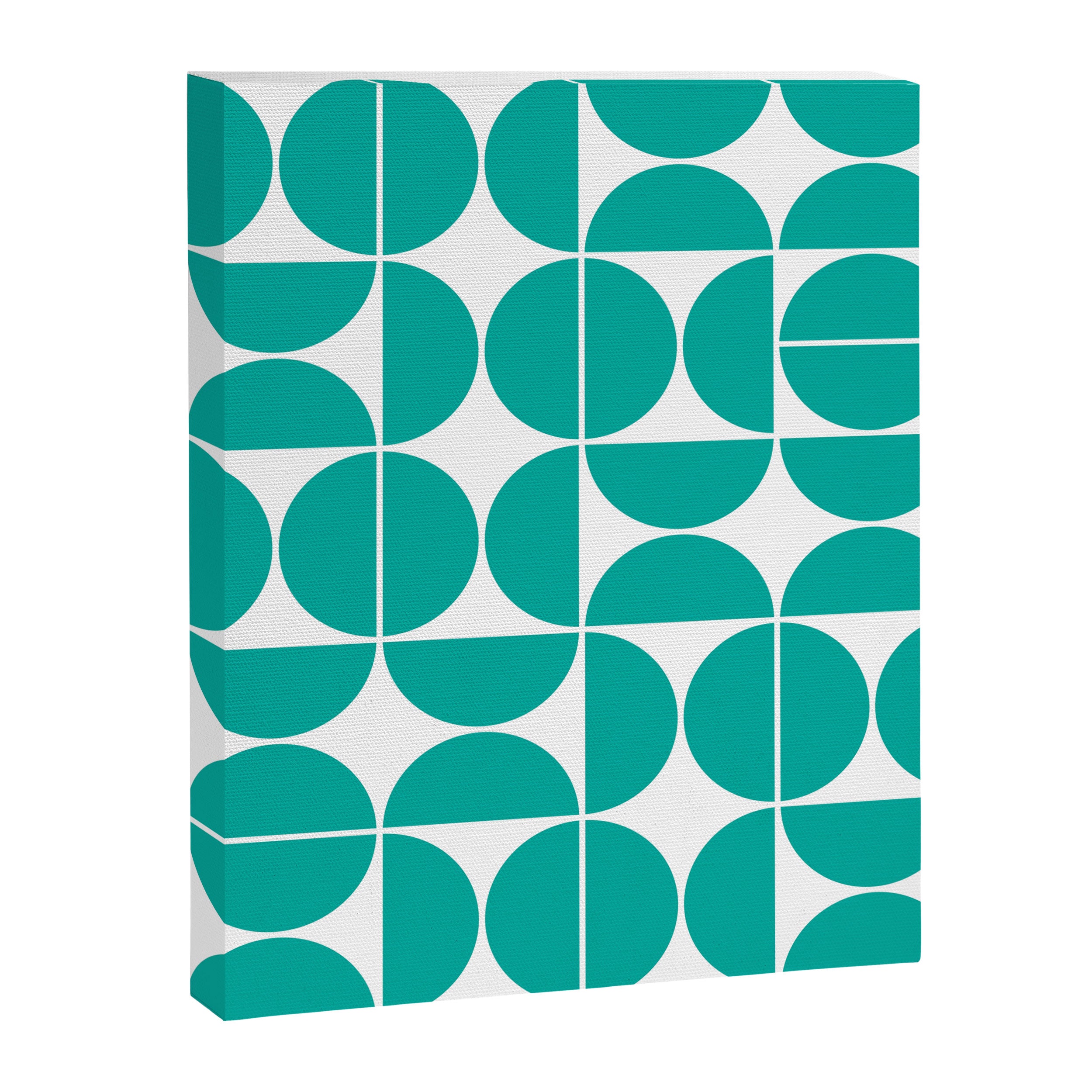 Mid Century Modern Geometric 04 Turquoise Canvas Print Gallery Image 6