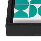 Mid Century Modern Geometric 04 Turquoise Framed Canvas Print Gallery Image 3