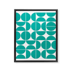Mid Century Modern Geometric 04 Turquoise Framed Canvas Print Gallery Image 6