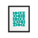 Mid Century Modern Geometric 04 Turquoise Framed Art Print Gallery Image 5
