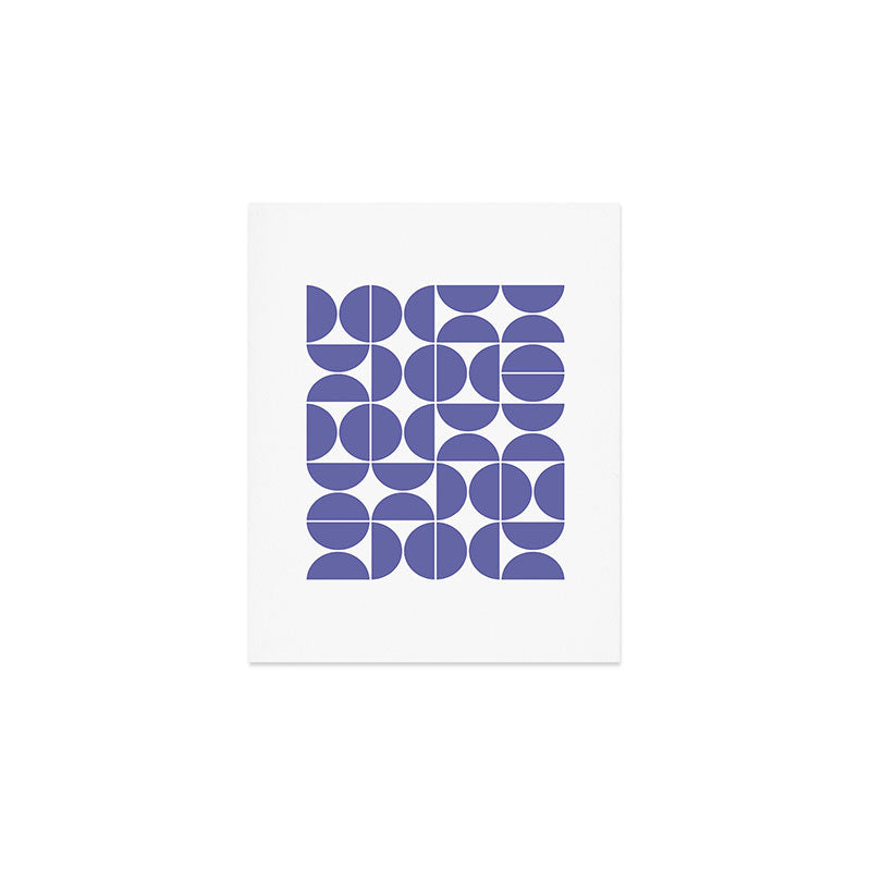Mid Century Modern Geometric 04 Very Peri Art Print Gallery Image 1