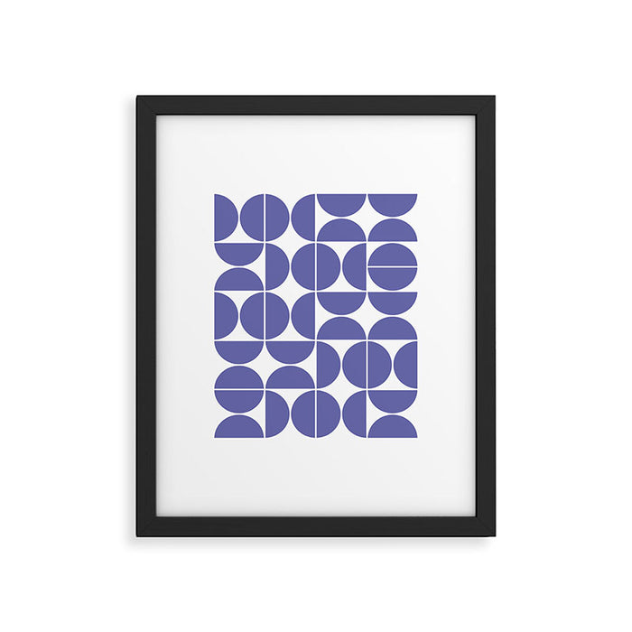 Mid Century Modern Geometric 04 Very Peri Framed Art Print Gallery Image 1
