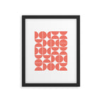 Mid Century Modern Geometric 04 Living Coral Framed Art Print Gallery Image 5