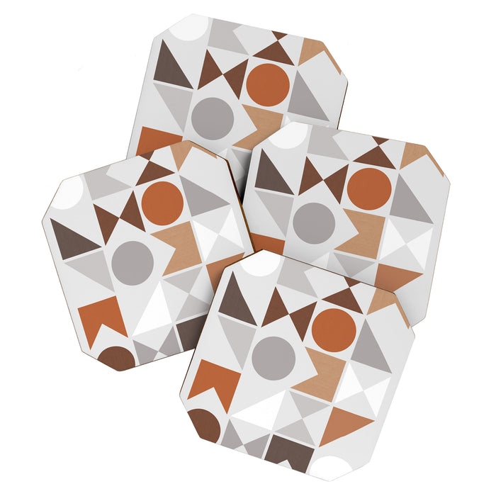Mid Century Modern Geometric 16 Coaster Gallery Image 1