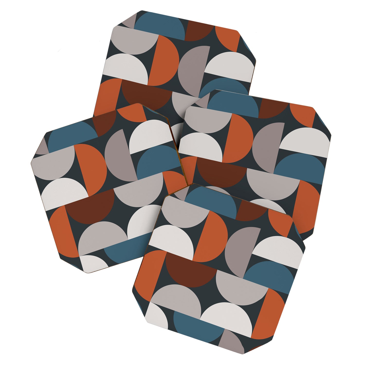 Mid Century Modern Geometric 24 Coaster Gallery Image 1