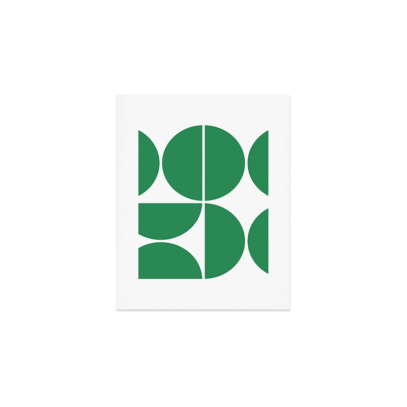 Mid Century Modern Green Square Art Print Gallery Image 1