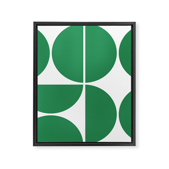 Mid Century Modern Green Square Framed Canvas Print Gallery Image 1