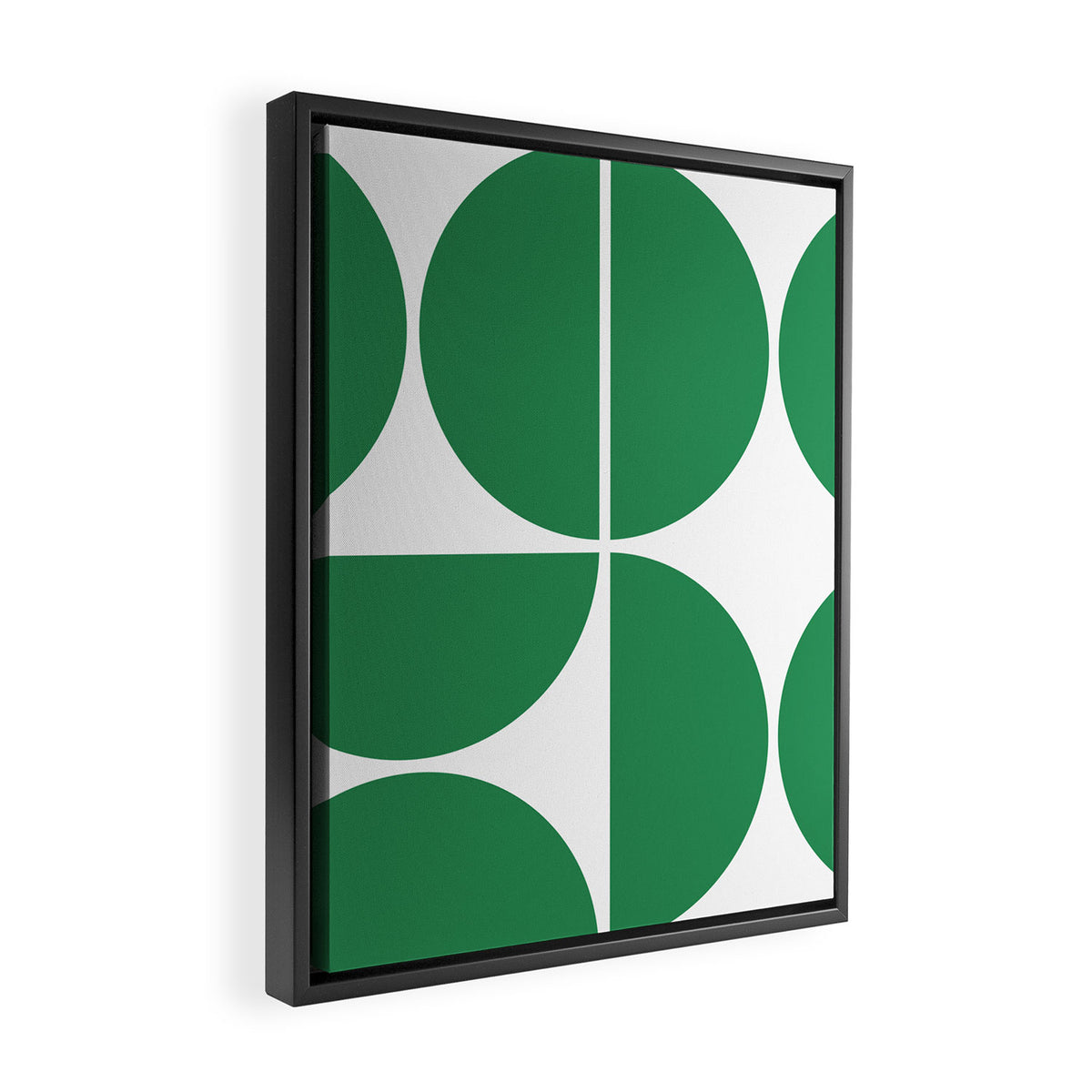 Mid Century Modern Green Square Framed Canvas Print Gallery Image 2