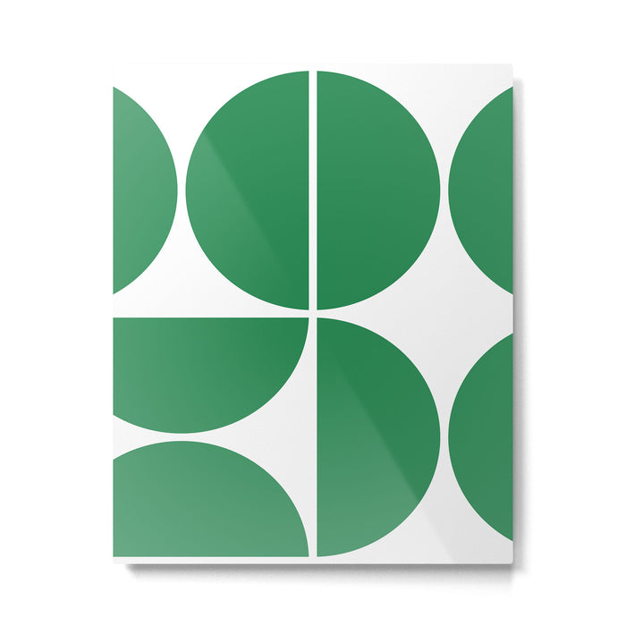 Mid Century Modern Green Square Metal Print Gallery Image 1