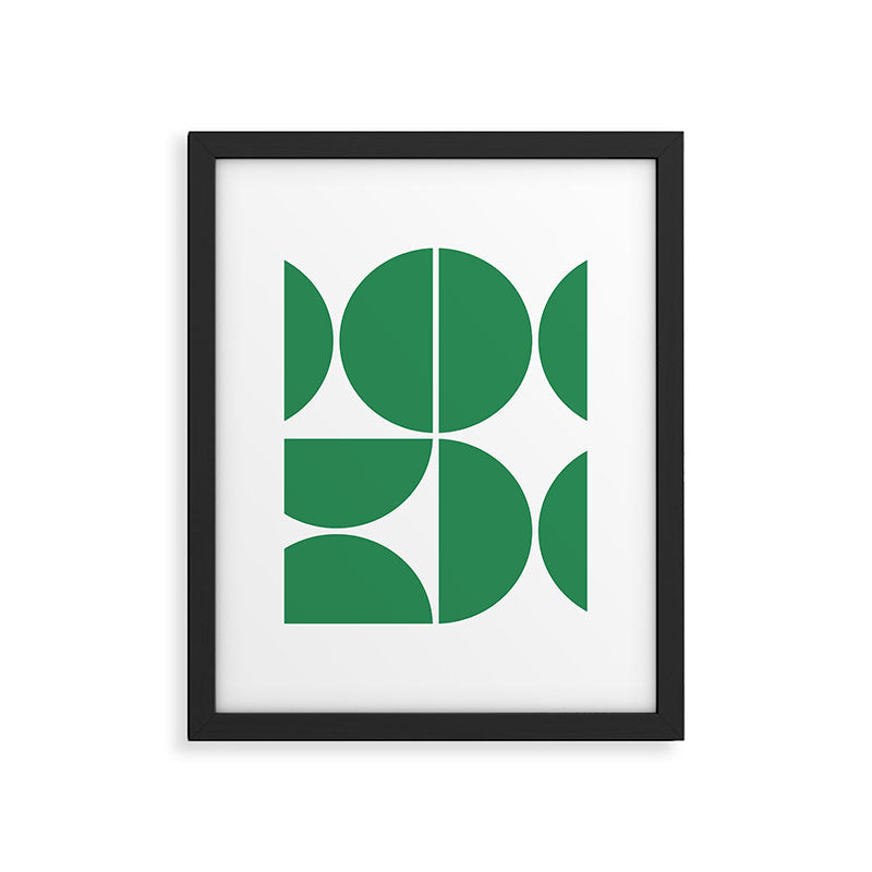Mid Century Modern Green Square Framed Art Print Gallery Image 4