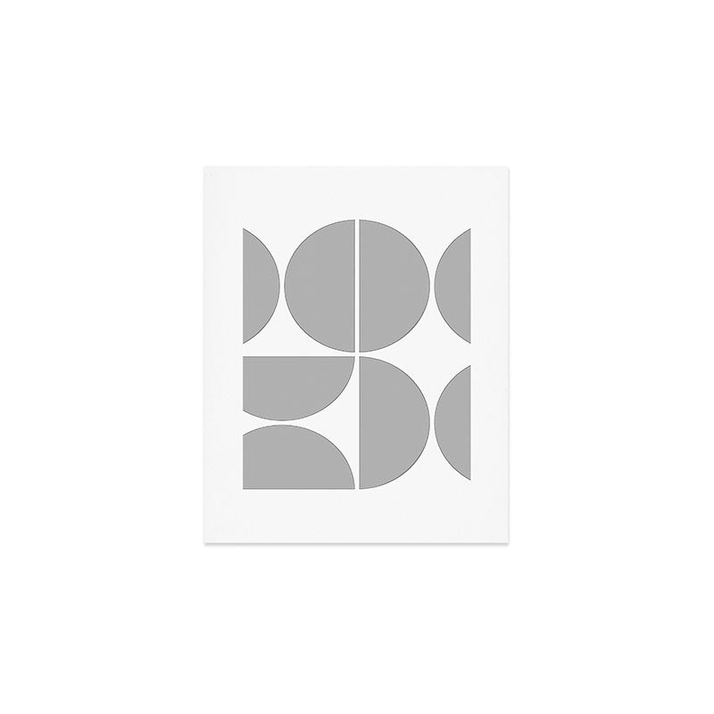 Mid Century Modern Grey Square Art Print Gallery Image 1