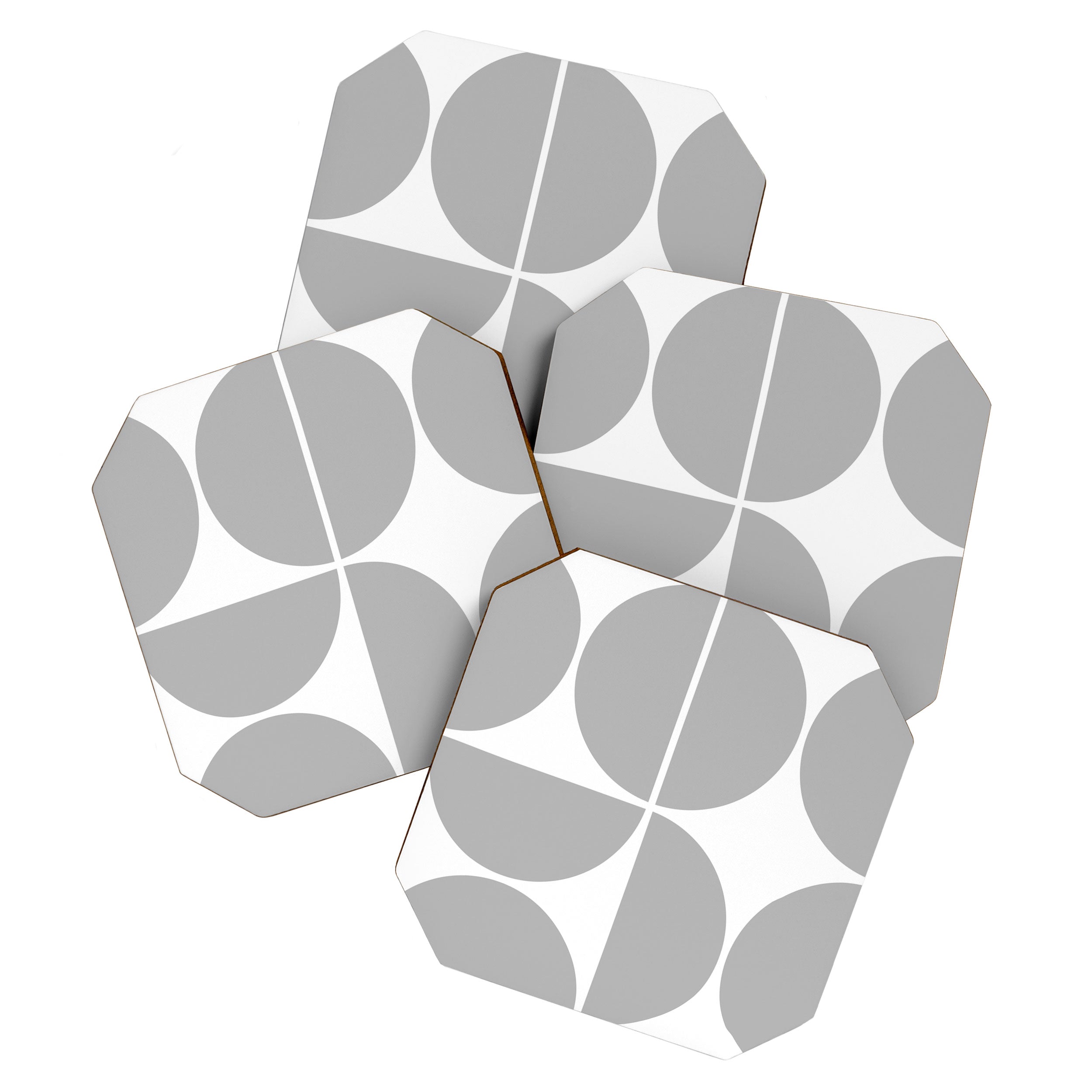 Mid Century Modern Grey Square Coaster Gallery Image 1