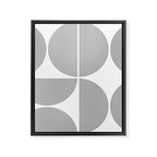 Mid Century Modern Grey Square Framed Canvas Print Gallery Image 8