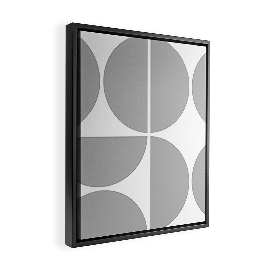 Mid Century Modern Grey Square Framed Canvas Print Gallery Image 2