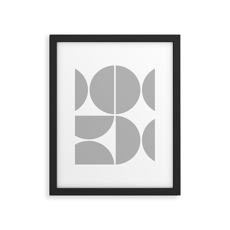 Mid Century Modern Grey Square Framed Art Print Gallery Image 6