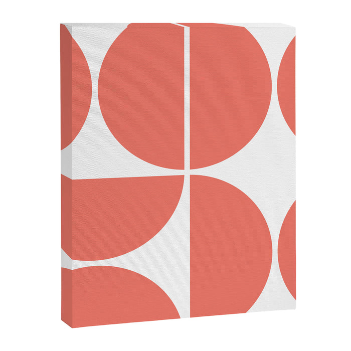 Mid Century Modern Living Coral Square Canvas Print Gallery Image 1