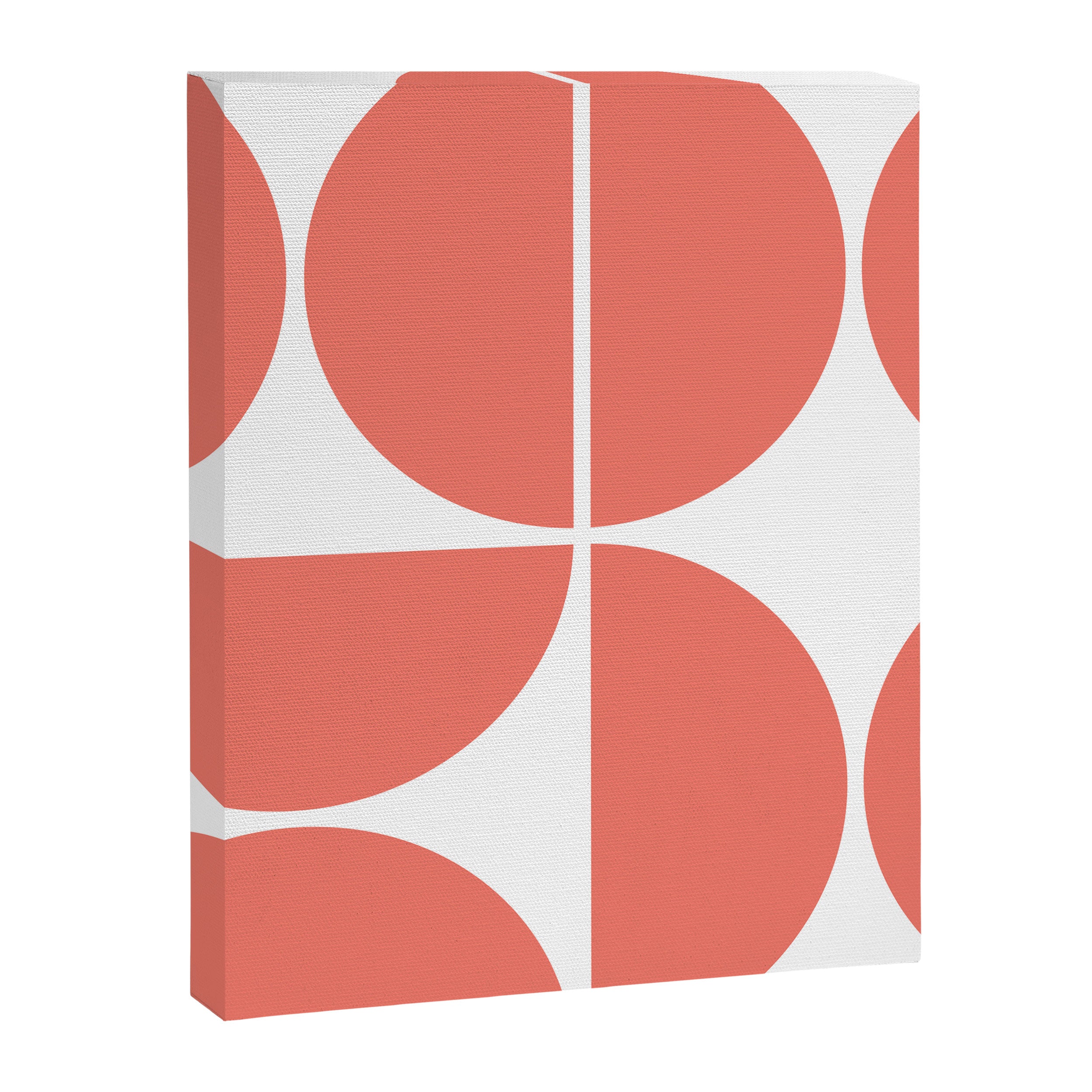 Mid Century Modern Living Coral Square Canvas Print Gallery Image 8