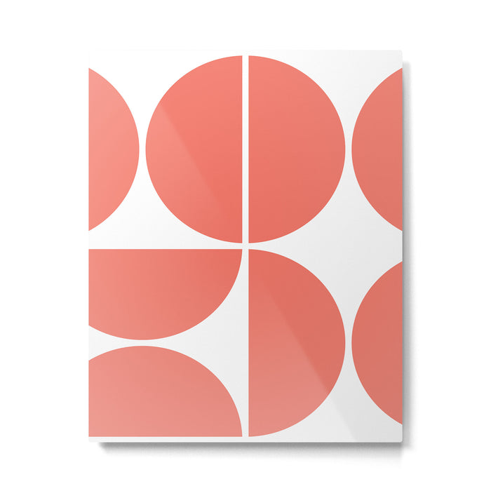 Mid Century Modern Living Coral Square Metal Print Gallery Image 1