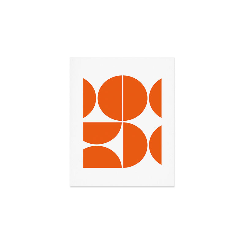 Mid Century Modern Orange Square Art Print Gallery Image 1