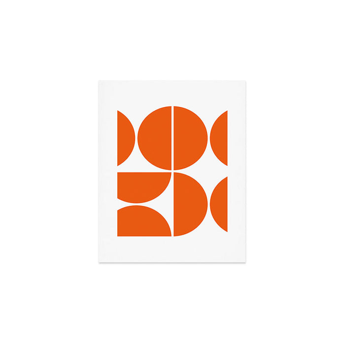Mid Century Modern Orange Square Art Print Gallery Image 1