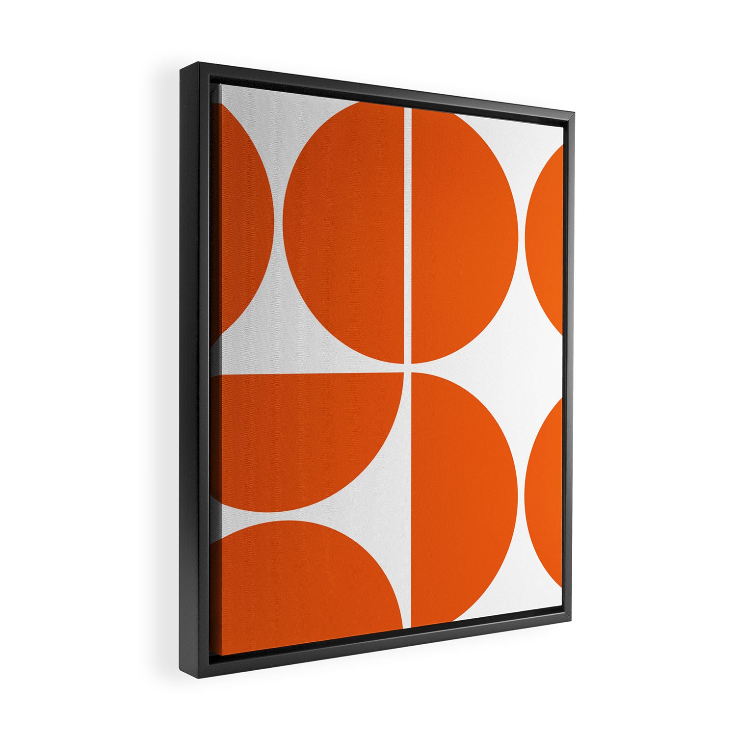 Mid Century Modern Orange Square Framed Canvas Print Gallery Image 2
