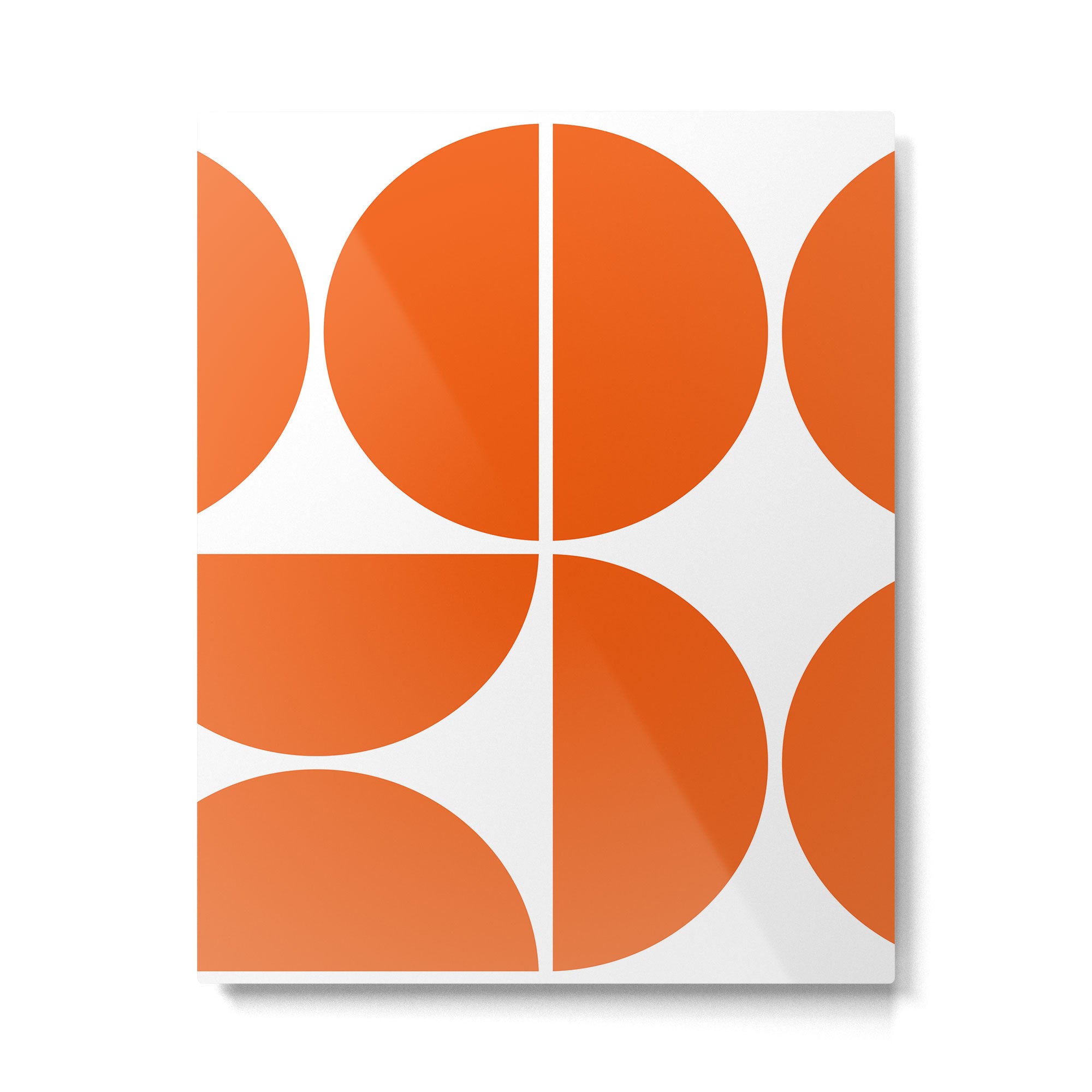 Mid Century Modern Orange Square Metal Print Gallery Image 6