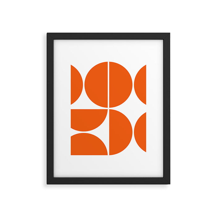Mid Century Modern Orange Square Framed Art Print Gallery Image 1