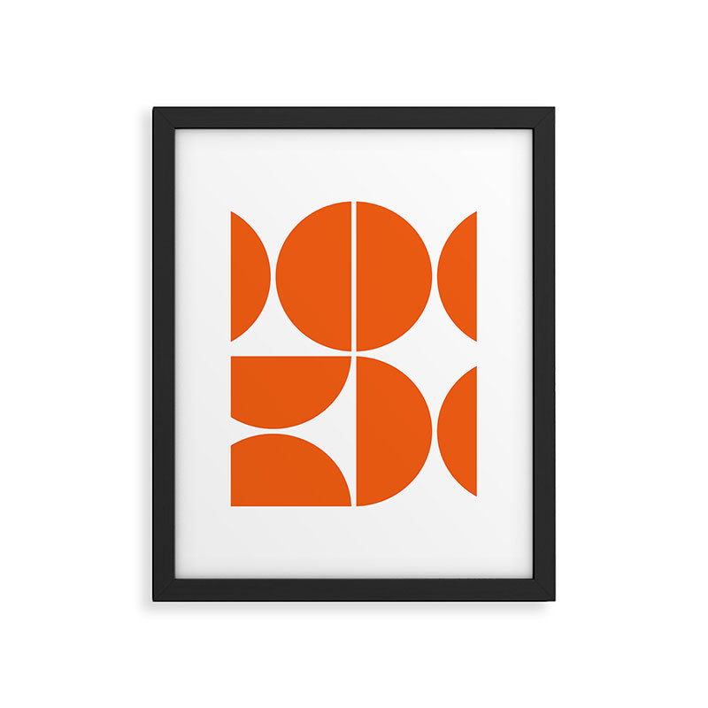 Mid Century Modern Orange Square Framed Art Print Gallery Image 4